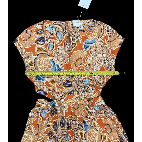 Misa Los Angeles Sz XS Dress Dana Mae Maxi Orange Floral Boho Southwestern - Picture 10 of 13